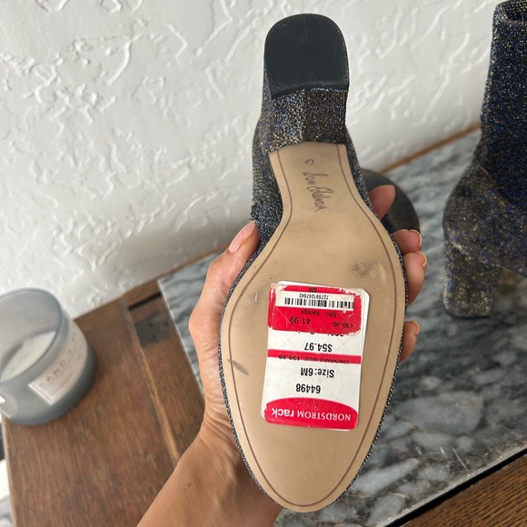 Sam Edelman Boots Calexa Ankle Block Heel Sparkle Blue BNWT Size 6 - Picture 9 of 12